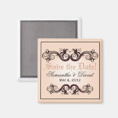 Arabesque Bewaar de datum (blush roze) Magneet (Voorkant / Achterkant)