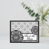 Arabesque Black Lace, bewaar de datum briefkaart (Staand voorkant)