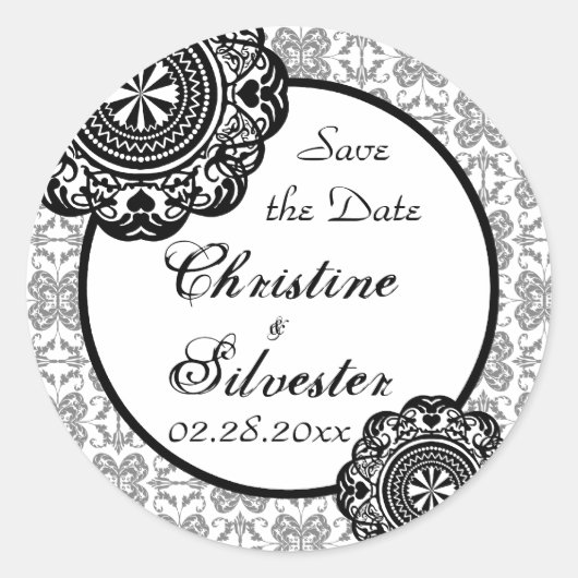Arabesque Black Lace, bewaar de datum stickers (Voorkant)