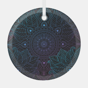 Arabesque Bliss: Oosterse Mandala magie Glas Ornament