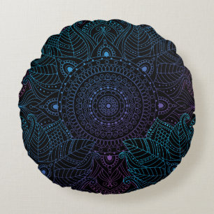 Arabesque Bliss: Oosterse Mandala magie Rond Kussen