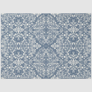 Arabesque Bloemenwijnstokken Blauw Ivoor LG Decoup Tissuepapier