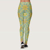 Arabesque Blue Gold Leggings (Achterkant)