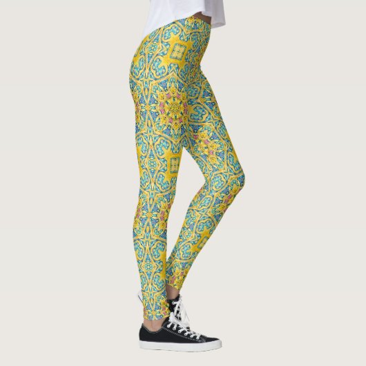 Arabesque Blue Gold Leggings (Rechts)