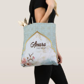 Arabesque Bruidstas – Lichtblauwe Boog Tote Bag (Dichtbij)