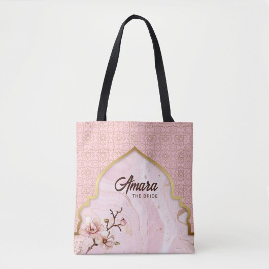 Arabesque Bruidstas - Roze Boog Tote Bag (Voorkant)