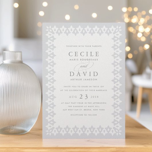 Arabesque bruiloft uitnodiging | zilverparel