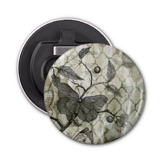 Arabesque Butterflies I Button Flesopener (Voorkant)