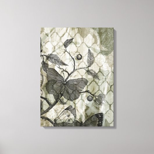 Arabesque Butterflies I Canvas Afdruk (Voorkant)