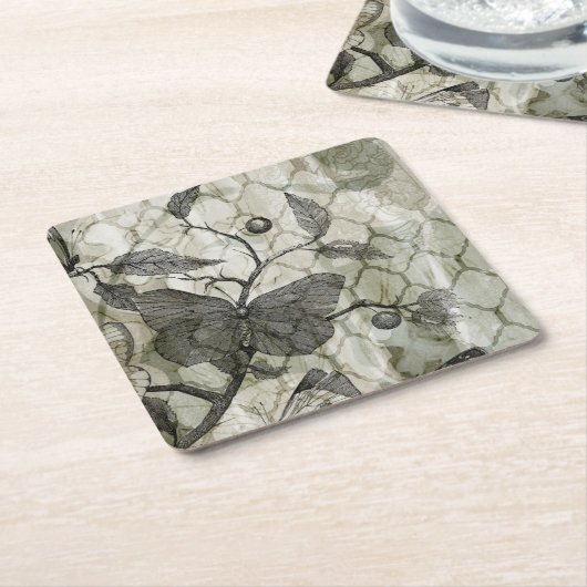 Arabesque Butterflies I Kartonnen Onderzetters (Schuin)