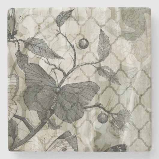 Arabesque Butterflies I Stenen Onderzetter (Voorkant)