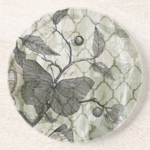 Arabesque Butterflies I Zandsteen Onderzetter