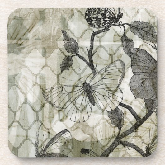 Arabesque Butterflies II Bier Onderzetter (Voorkant)