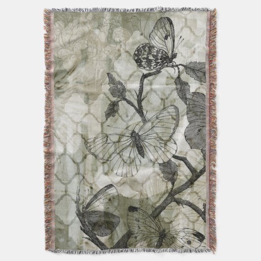 Arabesque Butterflies II Deken (Voorkant Verticaal)
