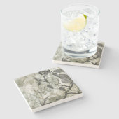 Arabesque Butterflies II Stenen Onderzetter (Zijkant)