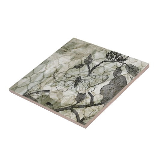 Arabesque Butterflies II Tegeltje (Zijkant)