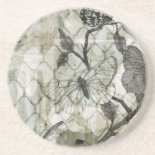 Arabesque Butterflies II Zandsteen Onderzetter