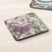 Arabesque Butterflies III Bier Onderzetter (Linkerzijde)