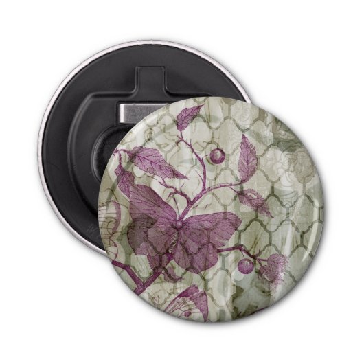 Arabesque Butterflies III Button Flesopener (Voorkant)