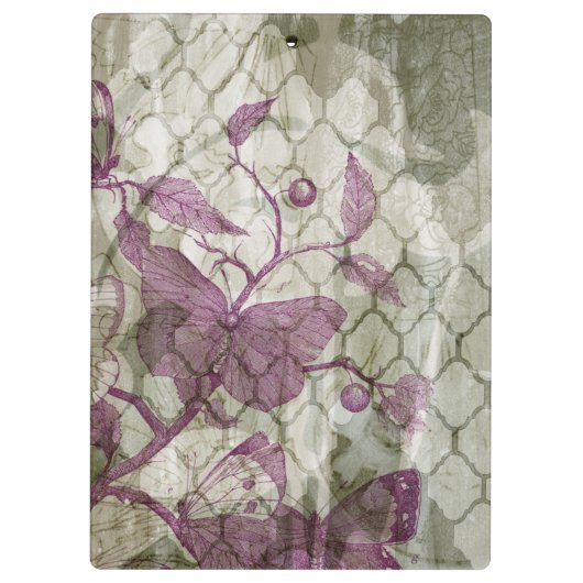 Arabesque Butterflies III Klembord (Achterkant)