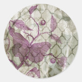 Arabesque Butterflies III Ronde Sticker (Voorkant)