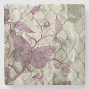 Arabesque Butterflies III Stenen Onderzetter