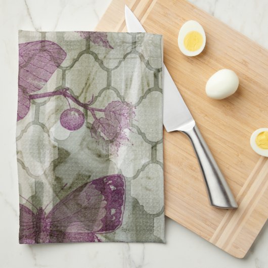 Arabesque Butterflies III Theedoek (Quarter Fold)