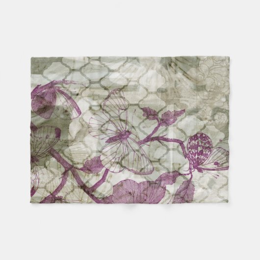 Arabesque Butterflies IV Fleece Deken (Voorkant (Horizontaal))