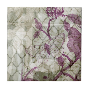 Arabesque Butterflies IV Tegeltje
