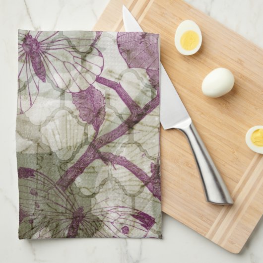 Arabesque Butterflies IV Theedoek (Quarter Fold)