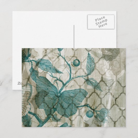 Arabesque Butterflies V Briefkaart (Voorkant / Achterkant)