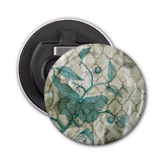 Arabesque Butterflies V Button Flesopener (Voorkant)