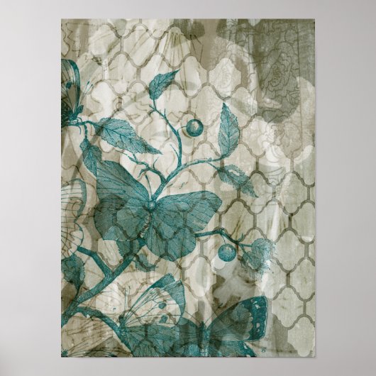 Arabesque Butterflies V Poster (Voorkant)