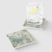 Arabesque Butterflies V Stenen Onderzetter (Zijkant)