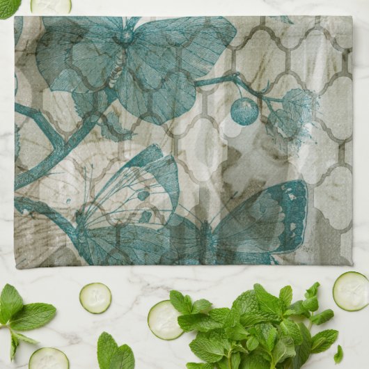 Arabesque Butterflies V Theedoek (Gevouwen)