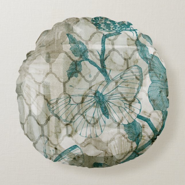 Arabesque Butterflies VI Rond Kussen (Voorkant)
