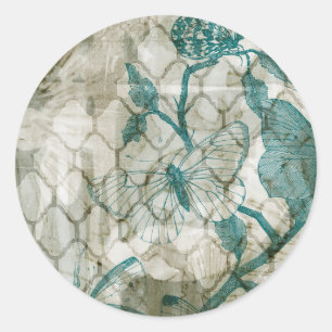 Arabesque Butterflies VI Ronde Sticker