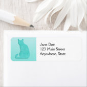 Arabesque Cat - shades of turquoise Etiket (Insitu)