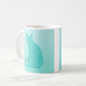 Arabesque Cat - shades of turquoise Koffiemok (Voorkant links)