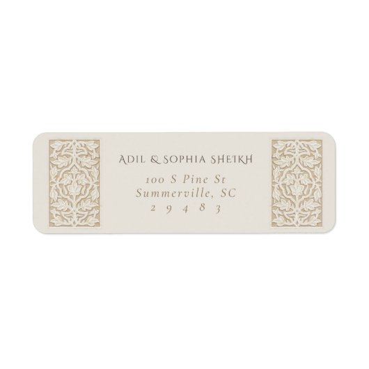 Arabesque Crème Islamitisch Retouradres Labels (Voorkant)