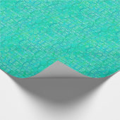 Arabesque damask - aqua en turquoise cadeaupapier (Hoek)