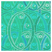 Arabesque damask - aqua en turquoise stof (Close Up)