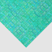 Arabesque damask - aqua en turquoise tissuepapier (Detail)