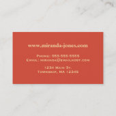 Arabesque Damask - Coral en Mandarijns Sinaasappel Visitekaartje (Achterkant)