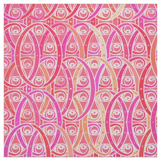 Arabesque damask - schaduwen van koraalroze stof (Swatch)