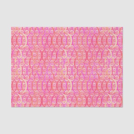 Arabesque damask - schaduwen van koraalroze tissuepapier (Voorkant)