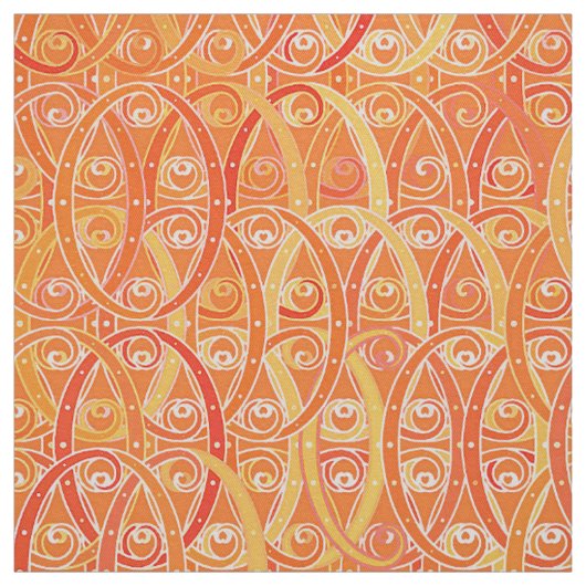 Arabesque damask - zacht sinaasappel en koraal stof (Swatch)