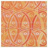 Arabesque damask - zacht sinaasappel en koraal stof (Close Up)