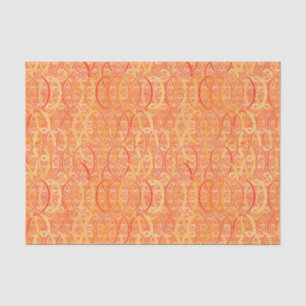 Arabesque damask - zacht sinaasappel en koraal tissuepapier