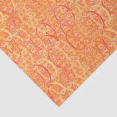 Arabesque damask - zacht sinaasappel en koraal tissuepapier (Detail)